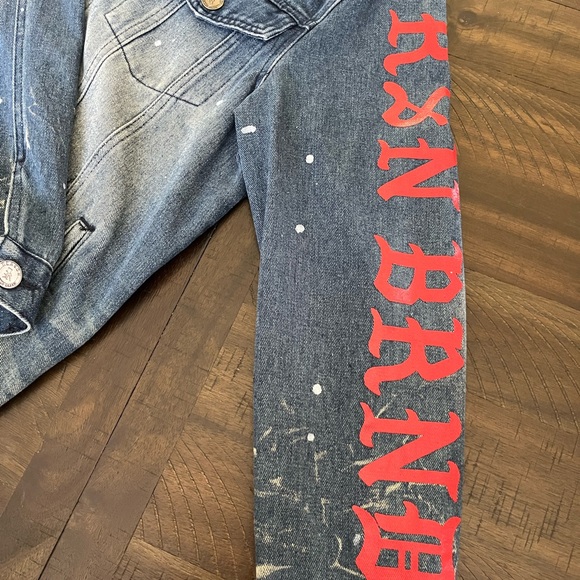 REASON Denim Jacket Graphic Design & Painted - Picture 3 of 3